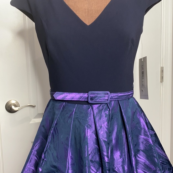 Theia Navy Blue & Purple Dress - Picture 3 of 7